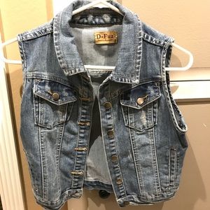 D fuz denim vest women size small